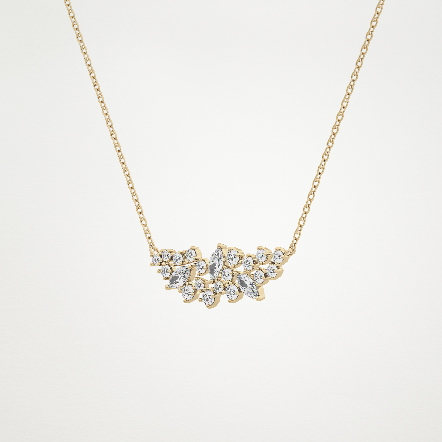 0.248 TCW Round & Marquise Lab Grown Diamond Multi Stone Pendant Necklace