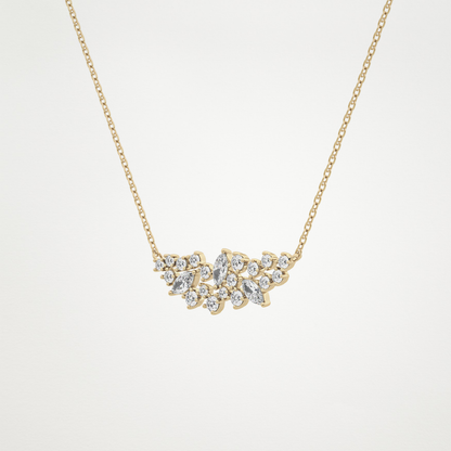 0.248 TCW Round & Marquise Lab Grown Diamond Multi Stone Pendant Necklace