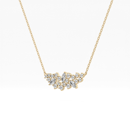 0.248 TCW Round & Marquise Lab Grown Diamond Multi Stone Pendant Necklace