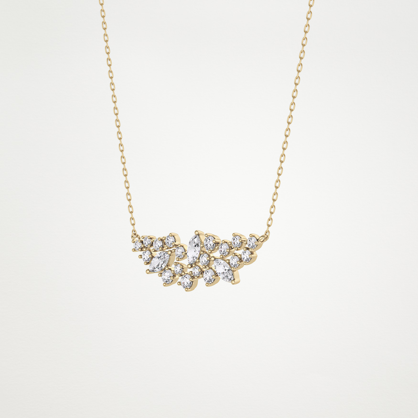 0.248 TCW Round & Marquise Lab Grown Diamond Multi Stone Pendant Necklace