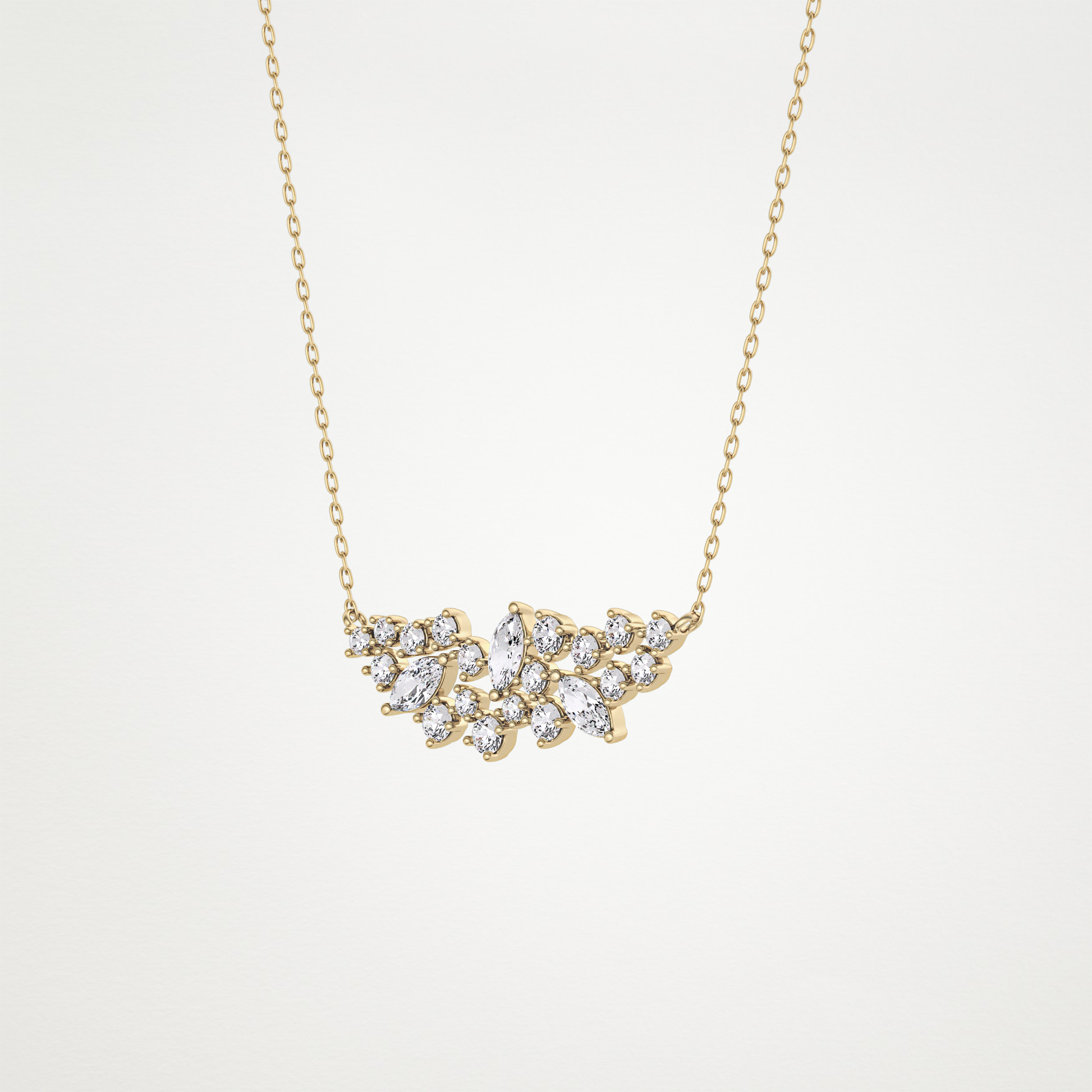 0.248 TCW Round & Marquise Lab Grown Diamond Multi Stone Pendant Necklace