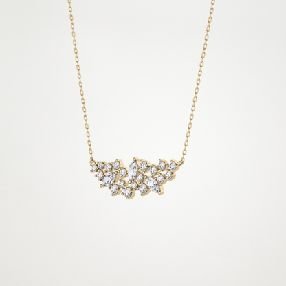 0.248 TCW Round & Marquise Lab Grown Diamond Multi Stone Pendant Necklace