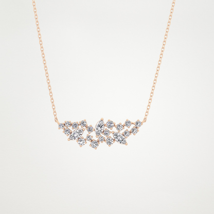 0.248 TCW Round & Marquise Lab Grown Diamond Multi Stone Pendant Necklace