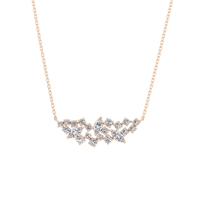 0.248 TCW Round & Marquise Lab Grown Diamond Multi Stone Pendant Necklace