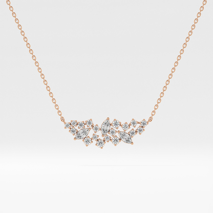 0.248 TCW Round & Marquise Lab Grown Diamond Multi Stone Pendant Necklace