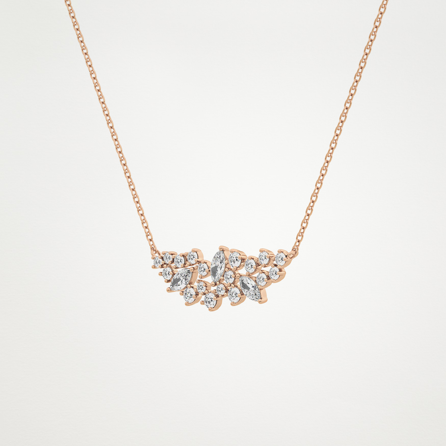 0.248 TCW Round & Marquise Lab Grown Diamond Multi Stone Pendant Necklace