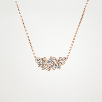 0.248 TCW Round & Marquise Lab Grown Diamond Multi Stone Pendant Necklace