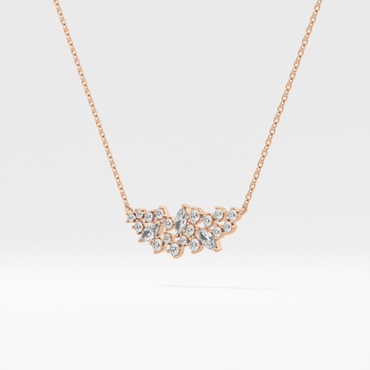 0.248 TCW Round & Marquise Lab Grown Diamond Multi Stone Pendant Necklace
