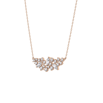 0.248 TCW Round & Marquise Lab Grown Diamond Multi Stone Pendant Necklace