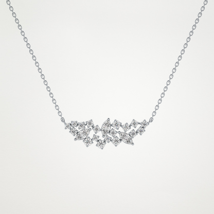 0.248 TCW Round & Marquise Lab Grown Diamond Multi Stone Pendant Necklace