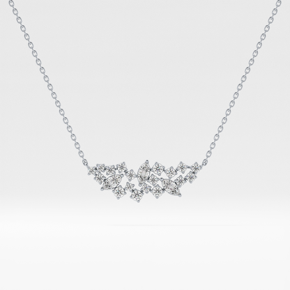 0.248 TCW Round & Marquise Lab Grown Diamond Multi Stone Pendant Necklace