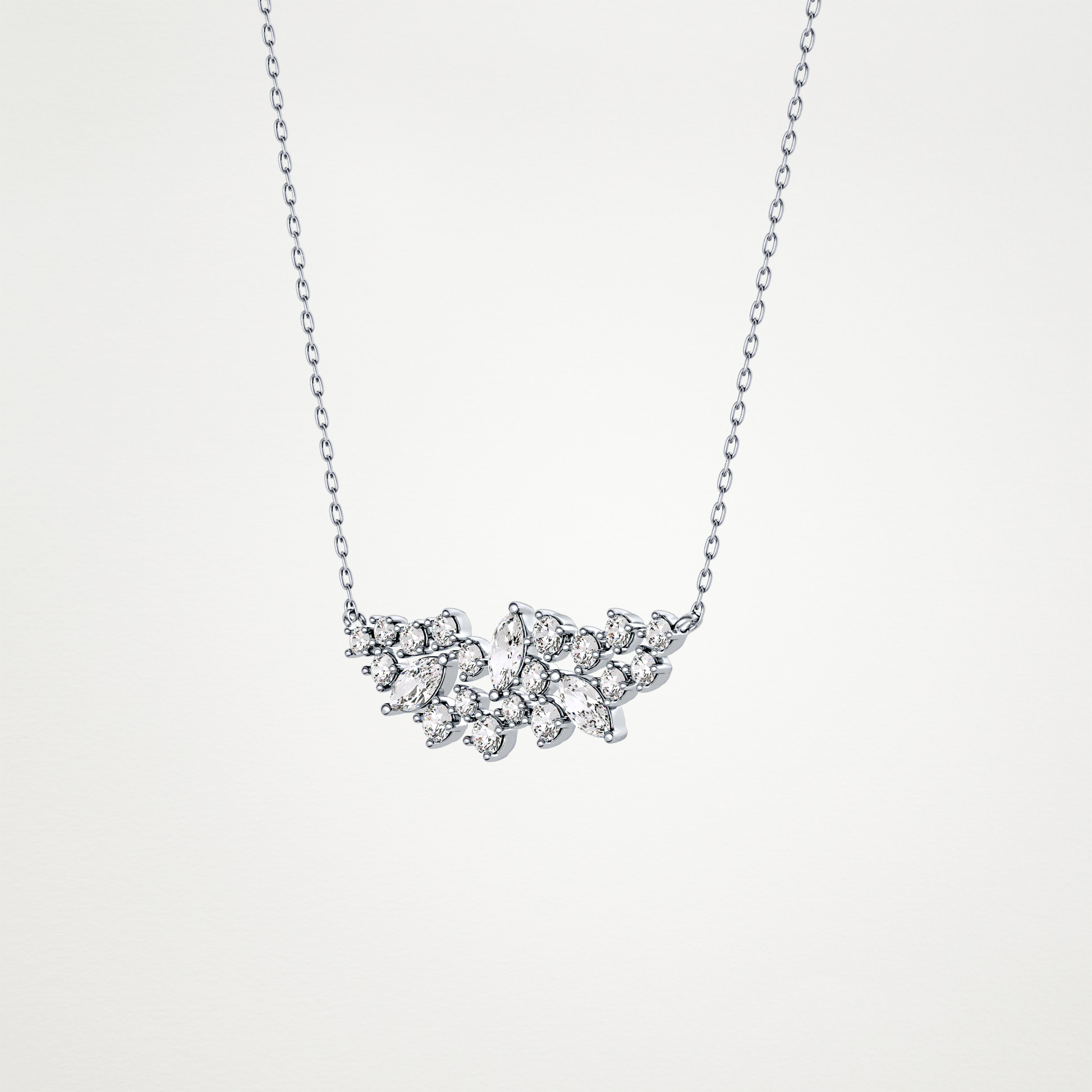 0.248 TCW Round & Marquise Lab Grown Diamond Multi Stone Pendant Necklace