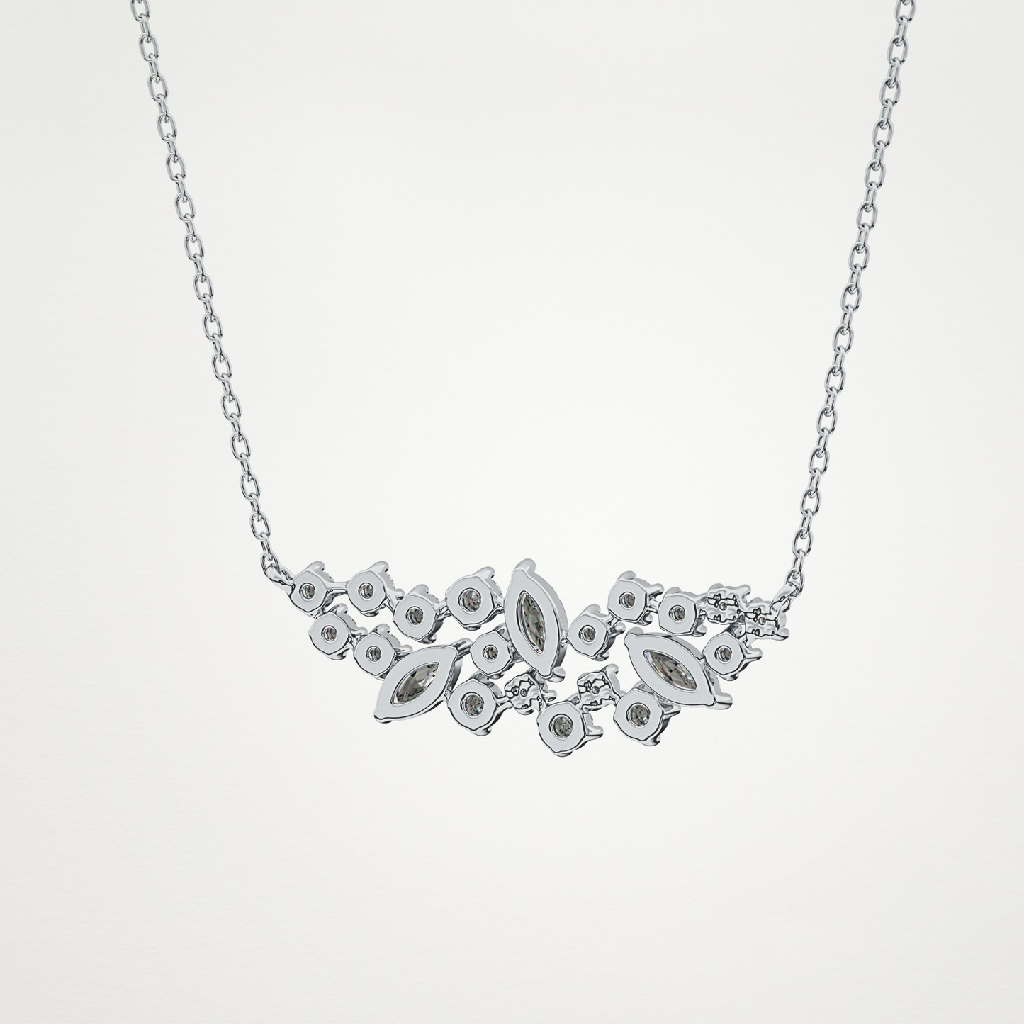 0.248 TCW Round & Marquise Lab Grown Diamond Multi Stone Pendant Necklace