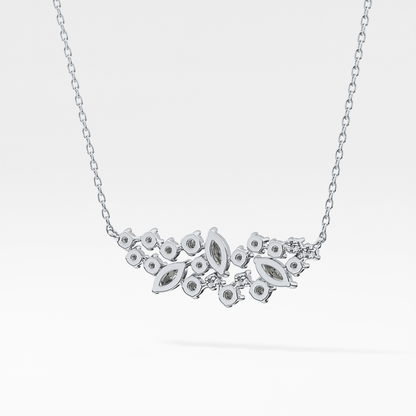 0.248 TCW Round & Marquise Lab Grown Diamond Multi Stone Pendant Necklace