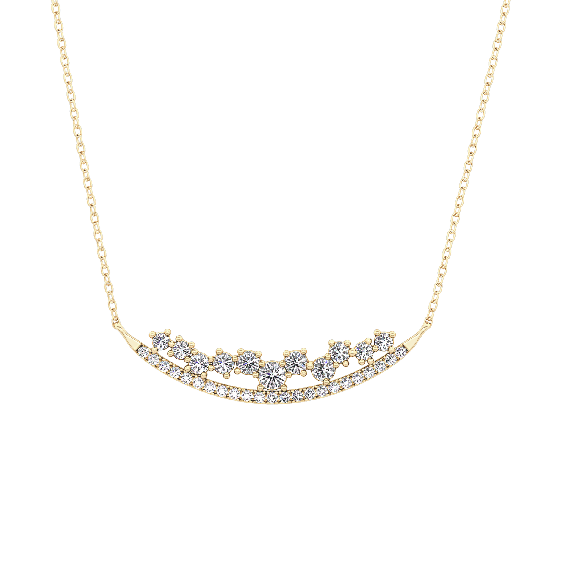 1.5 TCW Emerald Lab Grown Diamond Bezel Necklace