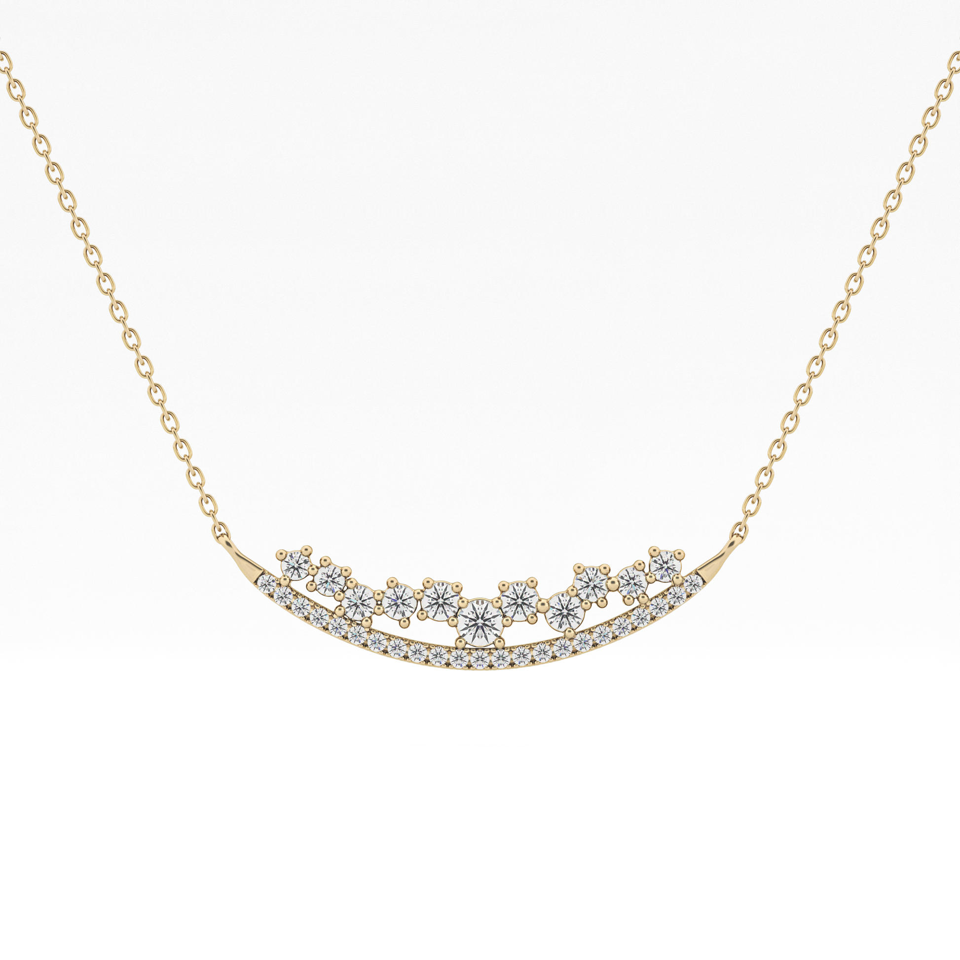 1.5 TCW Emerald Lab Grown Diamond Bezel Necklace