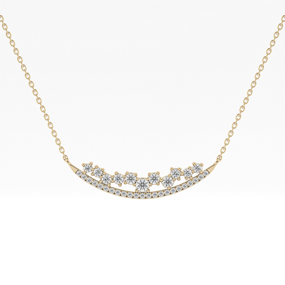 1.5 TCW Emerald Lab Grown Diamond Bezel Necklace