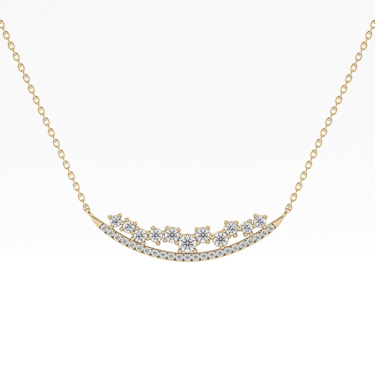 1.5 TCW Emerald Lab Grown Diamond Bezel Necklace