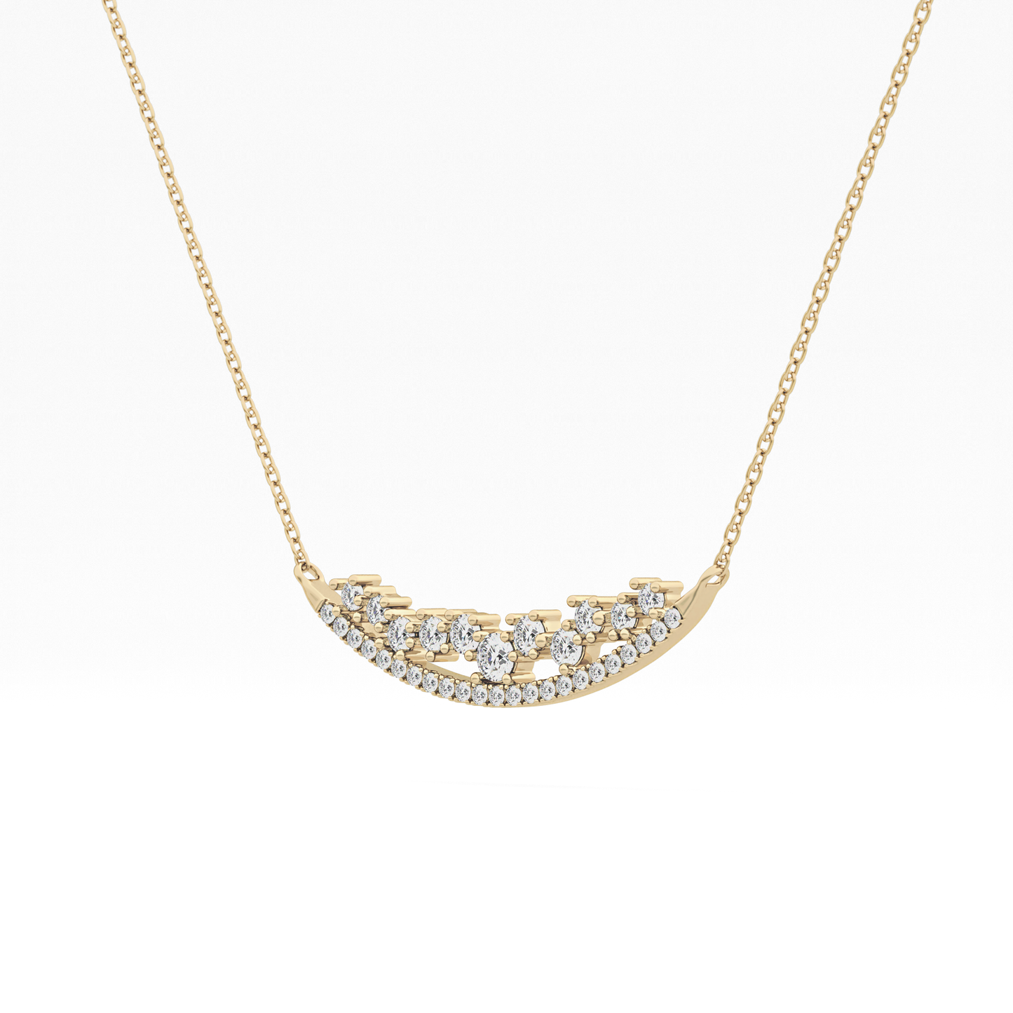 1.5 TCW Emerald Lab Grown Diamond Bezel Necklace