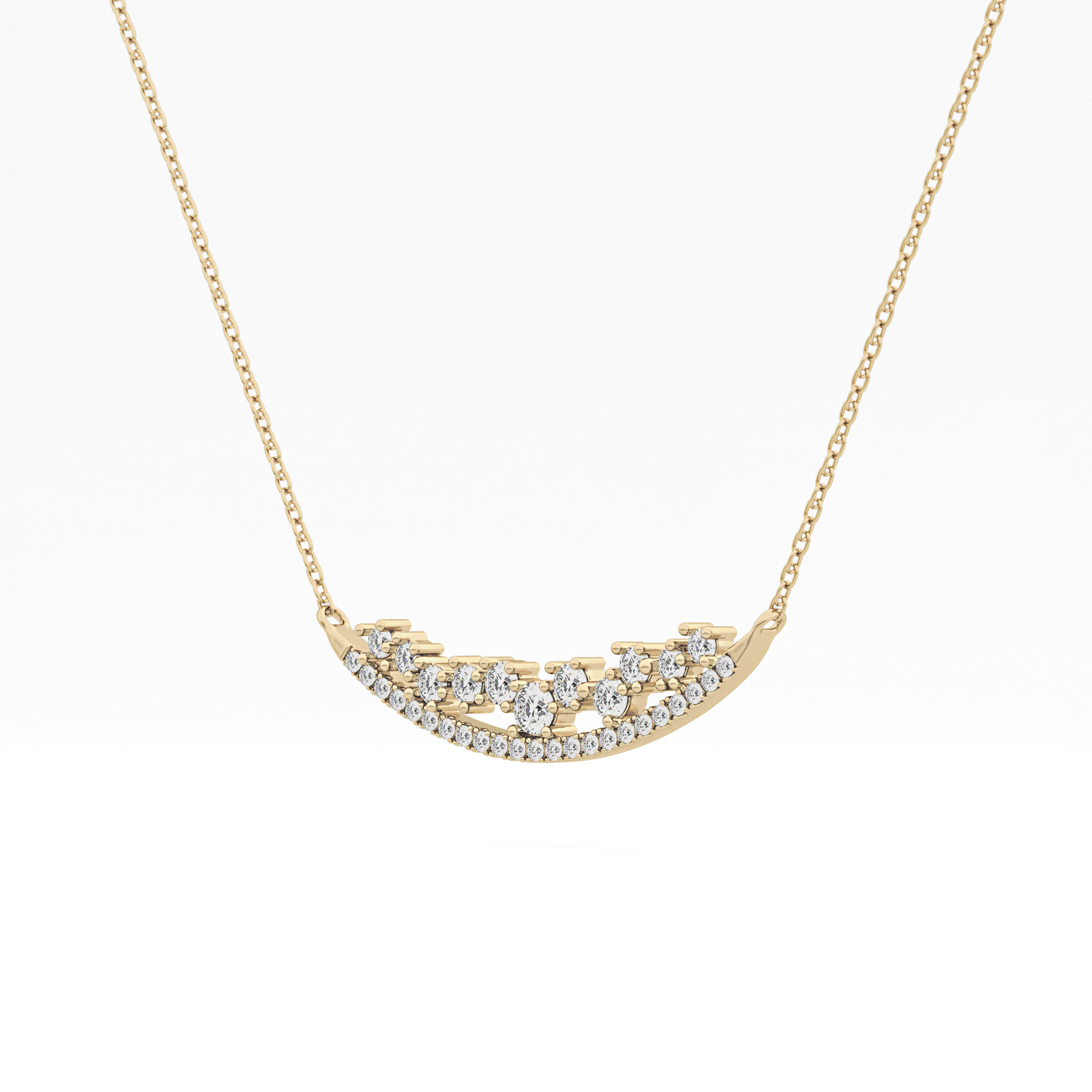1.5 TCW Emerald Lab Grown Diamond Bezel Necklace
