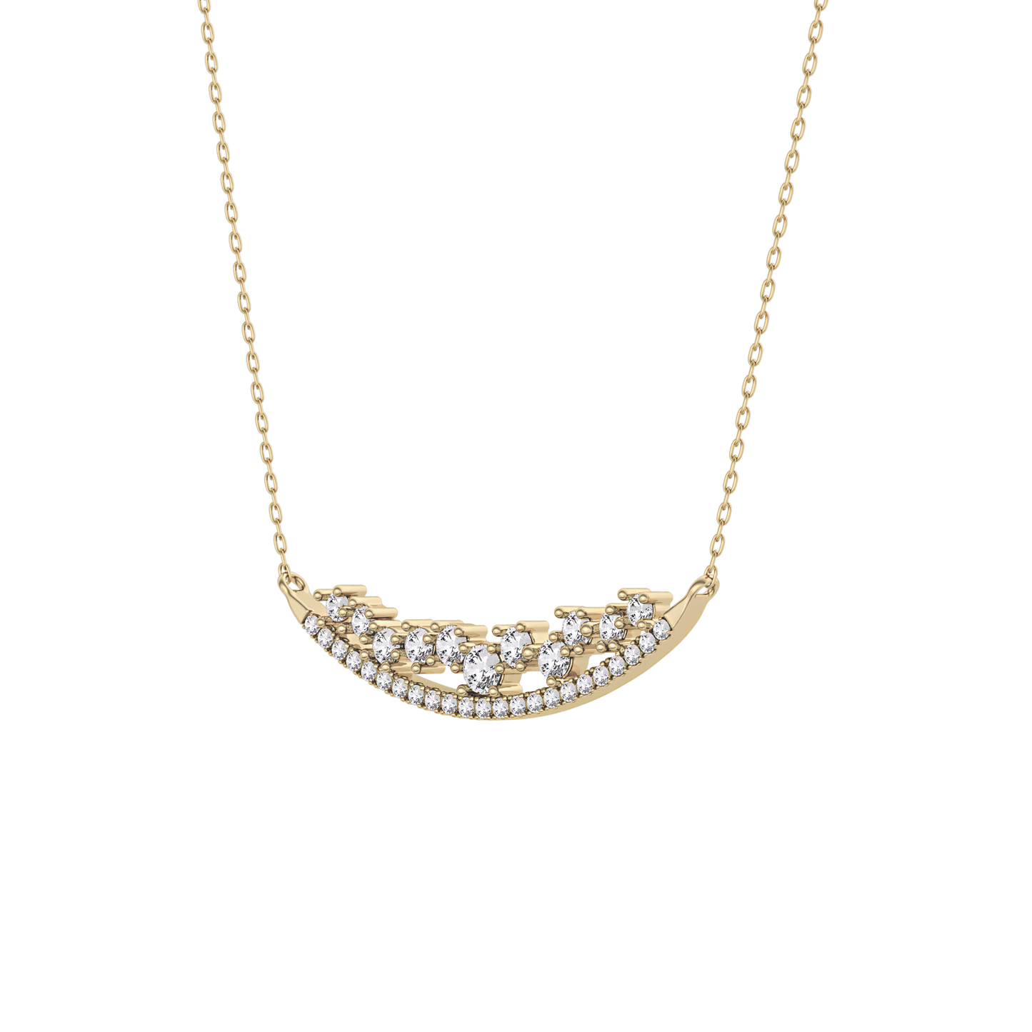 1.5 TCW Emerald Lab Grown Diamond Bezel Necklace