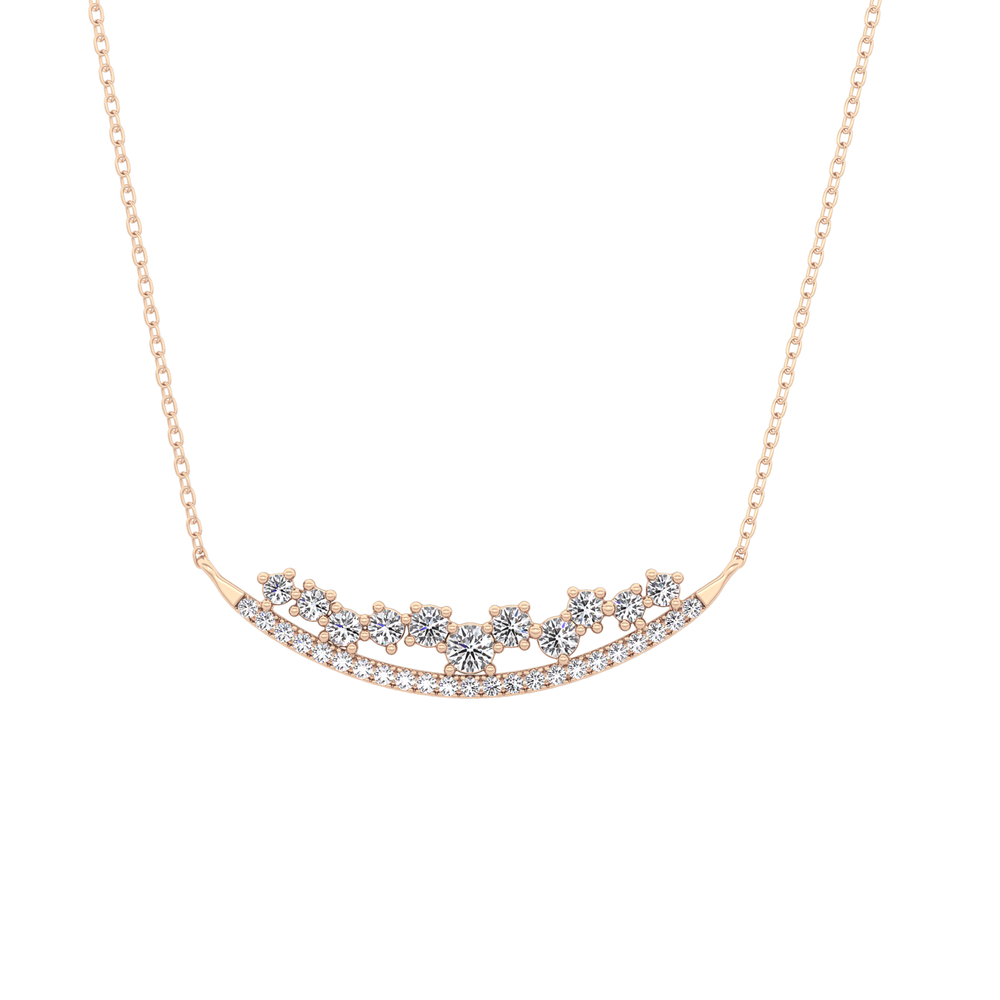 1.5 TCW Emerald Lab Grown Diamond Bezel Necklace
