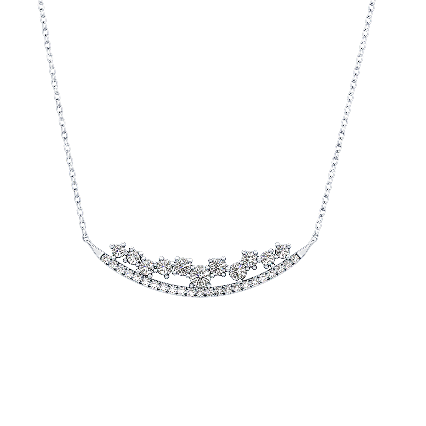 1.5 TCW Emerald Lab Grown Diamond Bezel Necklace