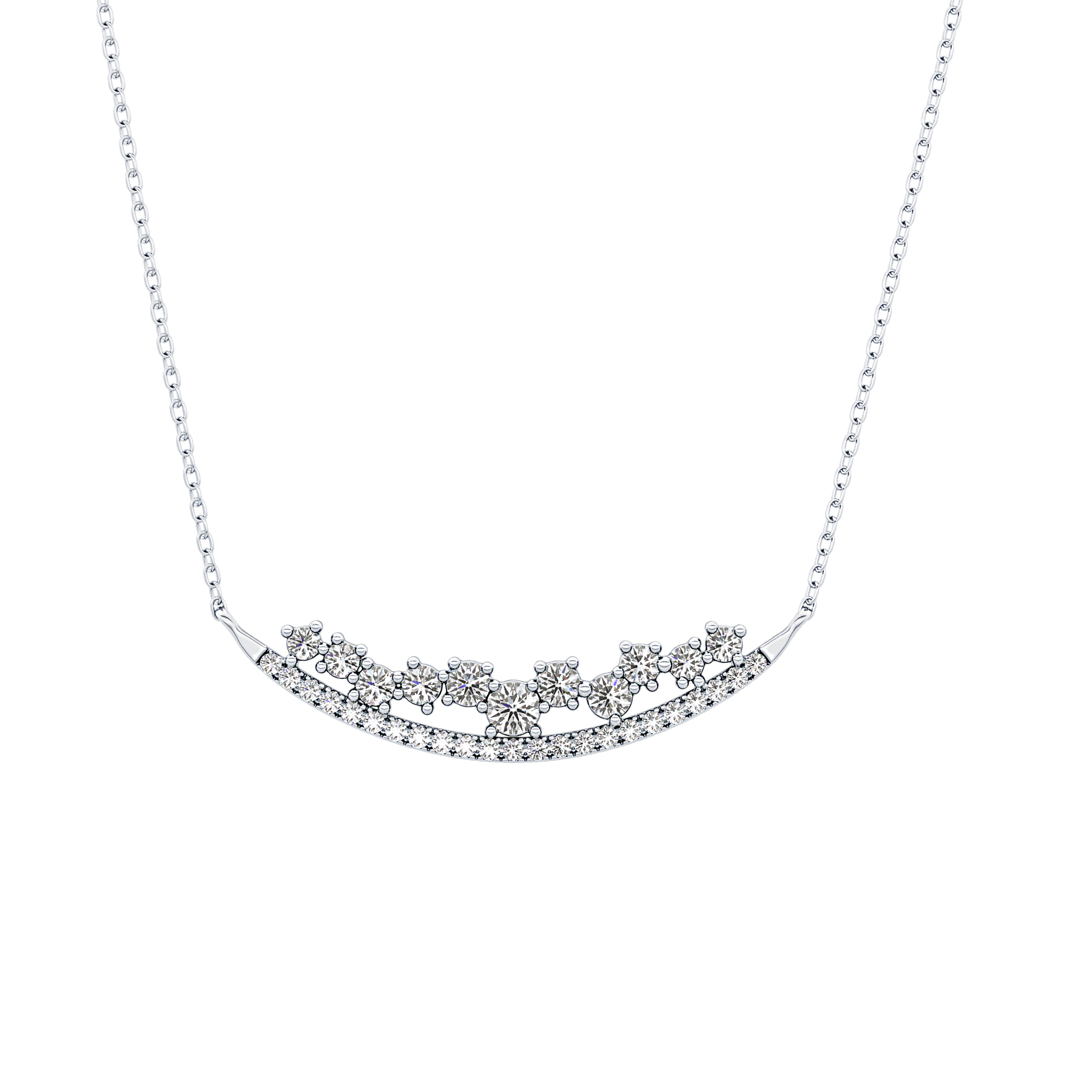 1.5 TCW Emerald Lab Grown Diamond Bezel Necklace