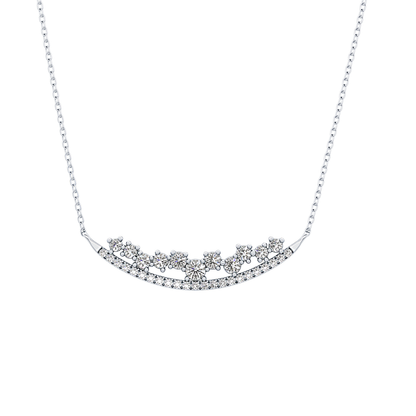 1.5 TCW Emerald Lab Grown Diamond Bezel Necklace