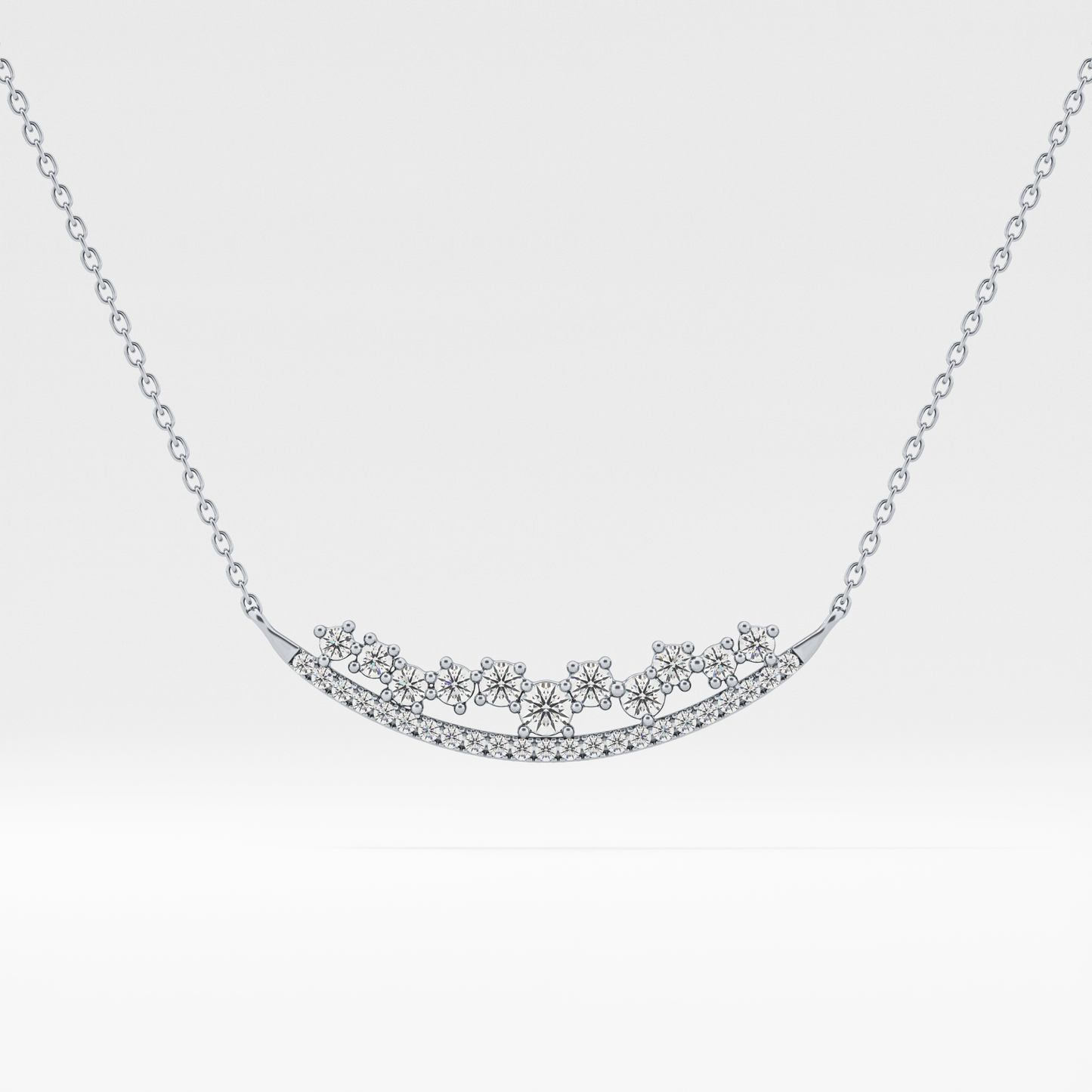 1.5 TCW Emerald Lab Grown Diamond Bezel Necklace