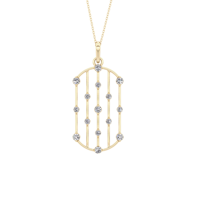 1.5 TCW Emerald Lab Grown Diamond Bezel Necklace