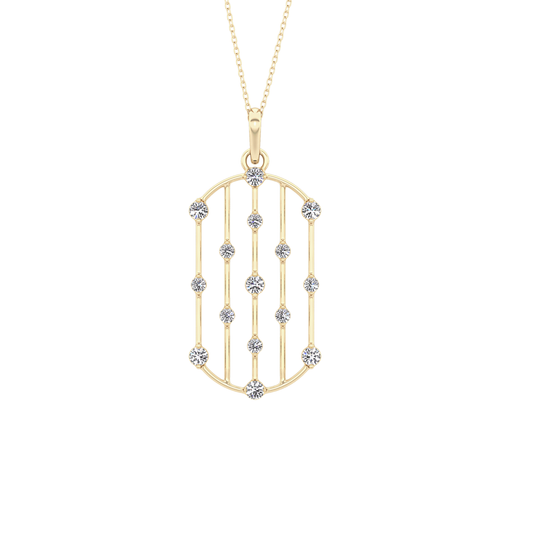 1.5 TCW Emerald Lab Grown Diamond Bezel Necklace