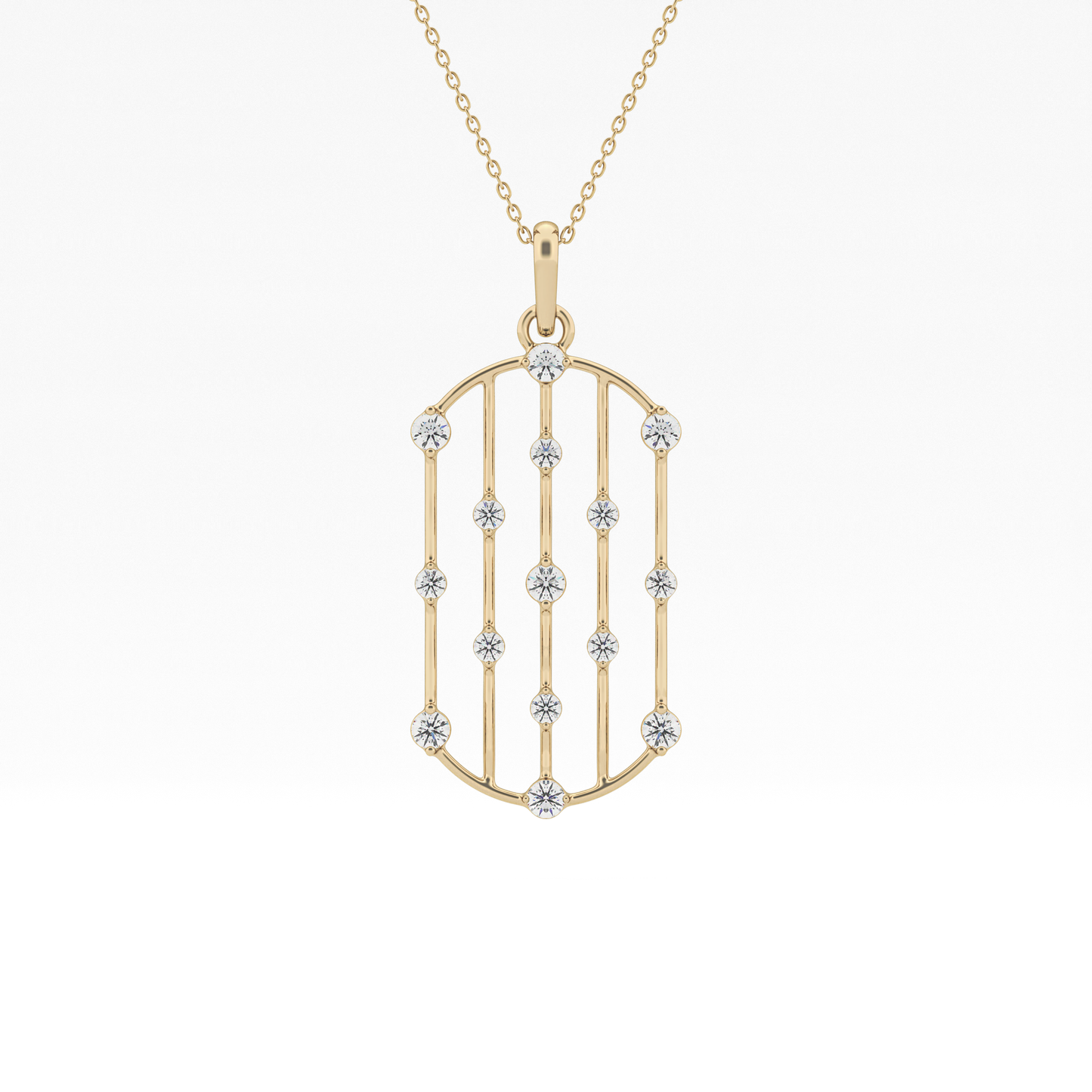 1.5 TCW Emerald Lab Grown Diamond Bezel Necklace
