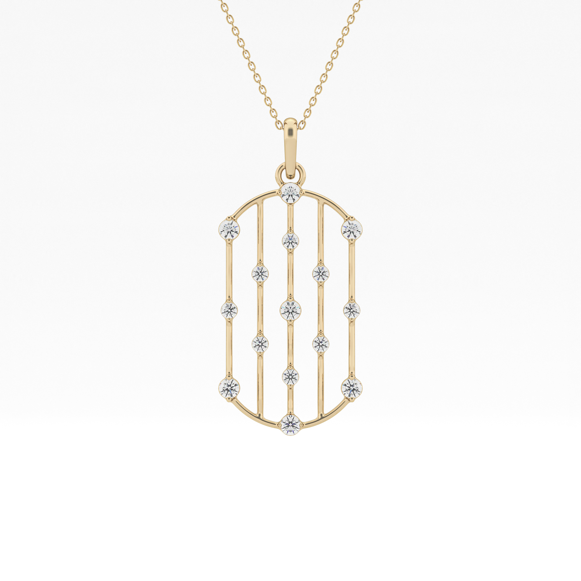 1.5 TCW Emerald Lab Grown Diamond Bezel Necklace