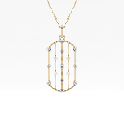 1.5 TCW Emerald Lab Grown Diamond Bezel Necklace