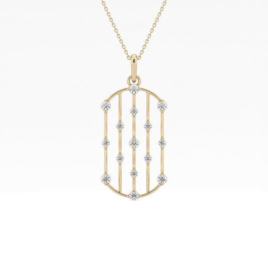 1.5 TCW Emerald Lab Grown Diamond Bezel Necklace