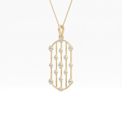 1.5 TCW Emerald Lab Grown Diamond Bezel Necklace
