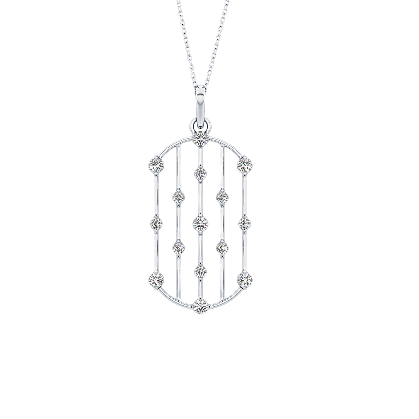 1.5 TCW Emerald Lab Grown Diamond Bezel Necklace