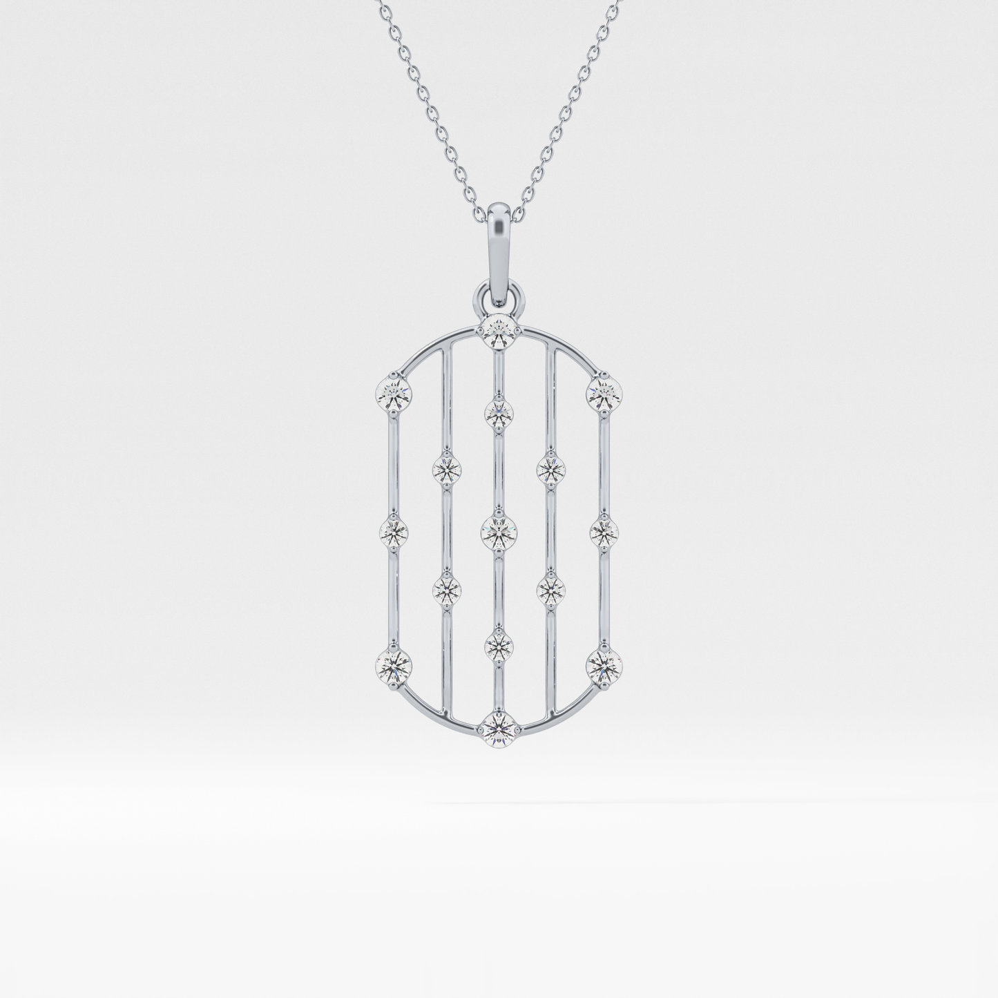1.5 TCW Emerald Lab Grown Diamond Bezel Necklace