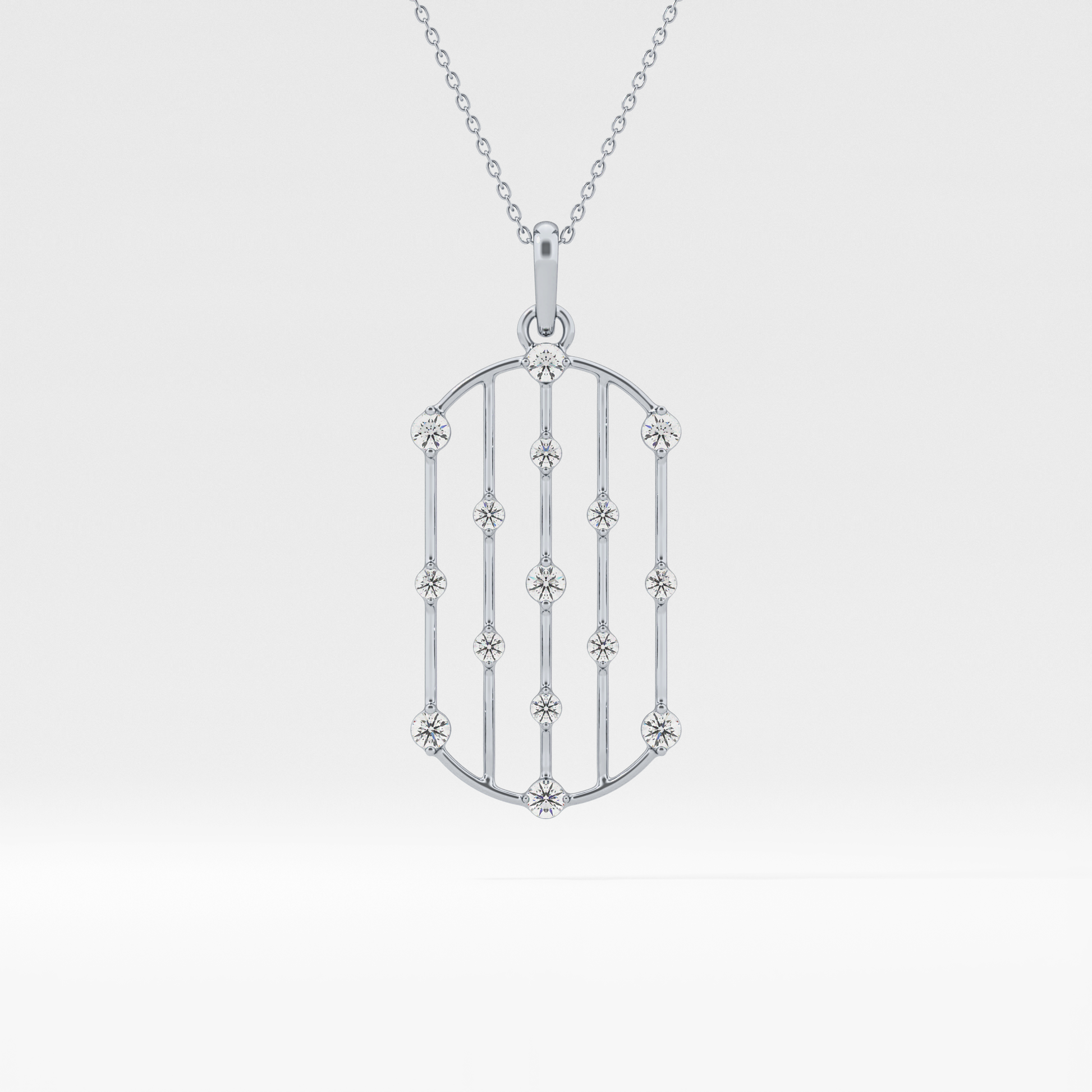 1.5 TCW Emerald Lab Grown Diamond Bezel Necklace