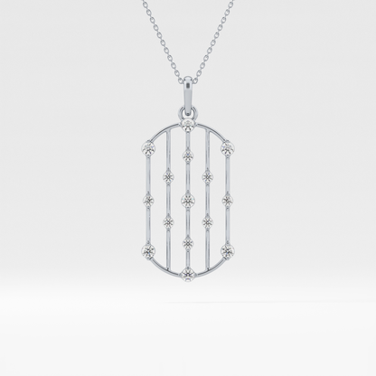 1.5 TCW Emerald Lab Grown Diamond Bezel Necklace