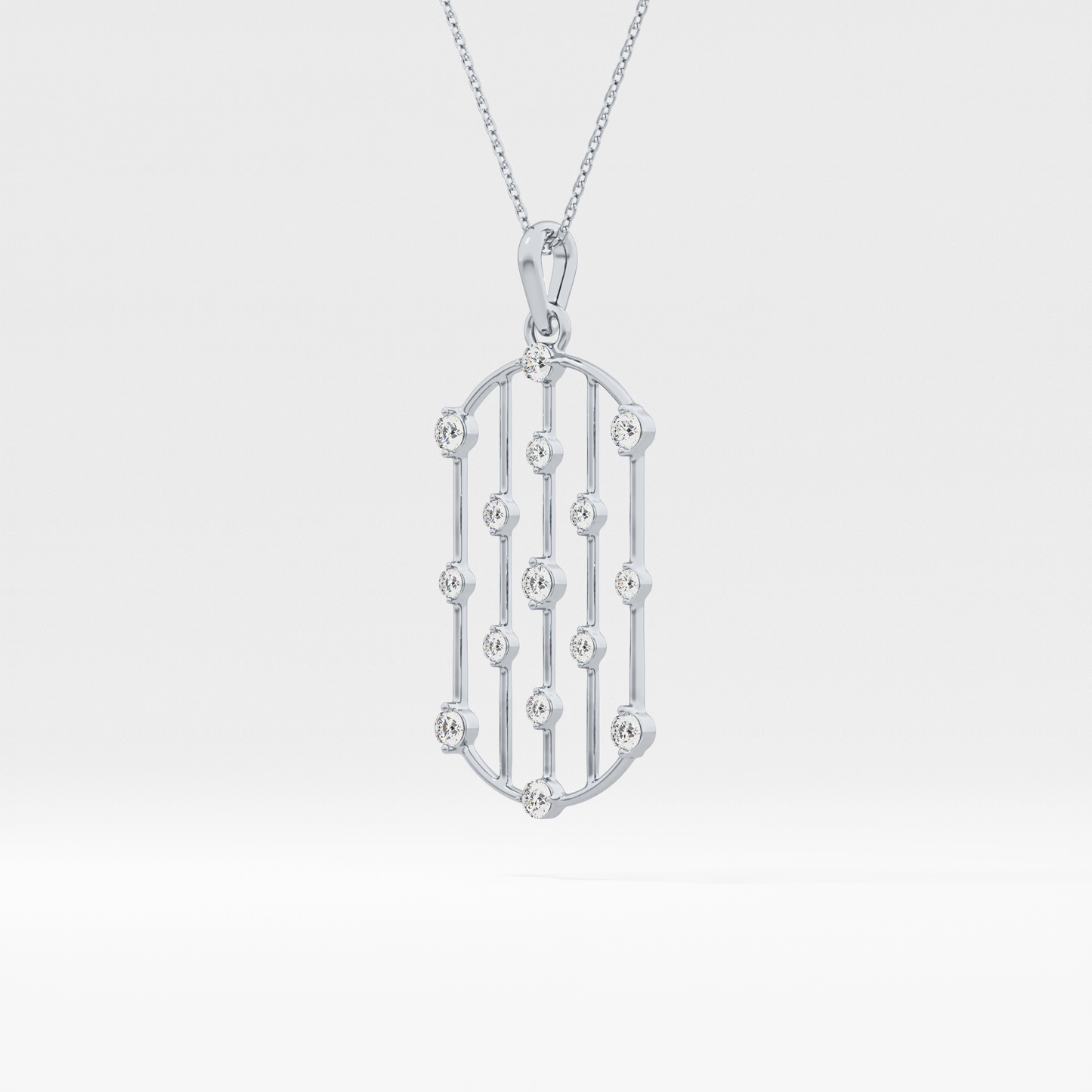 1.5 TCW Emerald Lab Grown Diamond Bezel Necklace