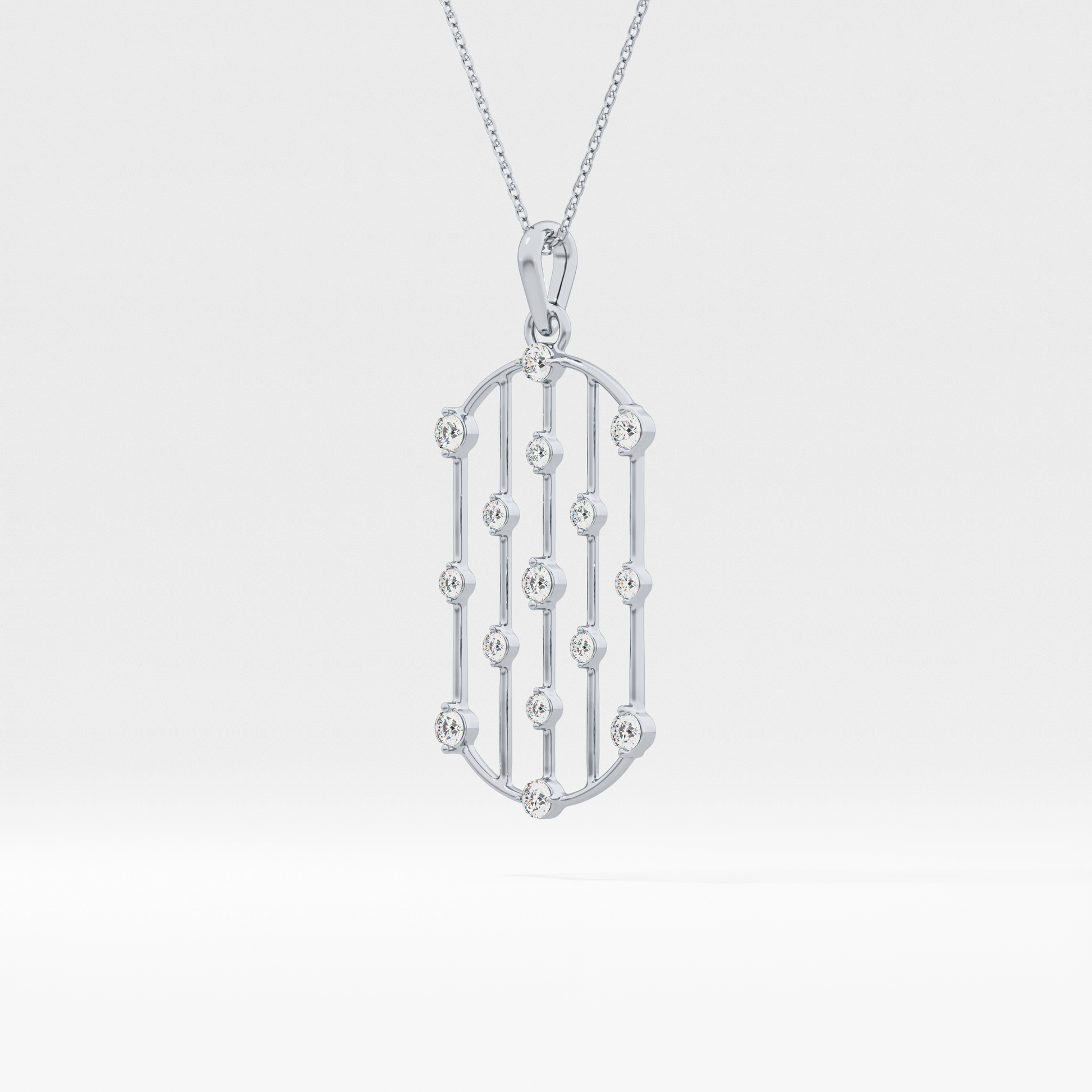 1.5 TCW Emerald Lab Grown Diamond Bezel Necklace