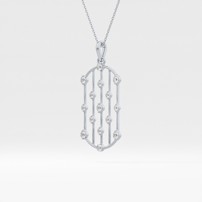 1.5 TCW Emerald Lab Grown Diamond Bezel Necklace