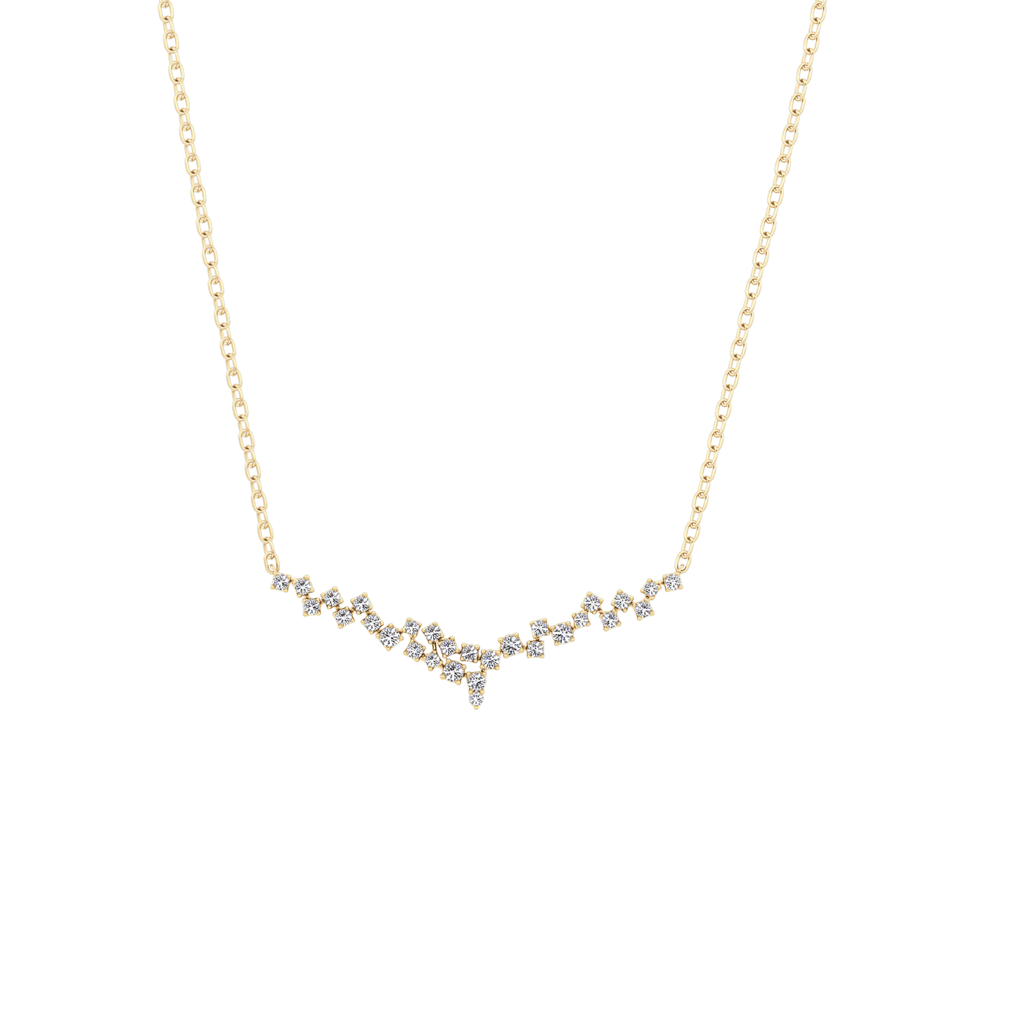 1.5 TCW Emerald Lab Grown Diamond Bezel Necklace