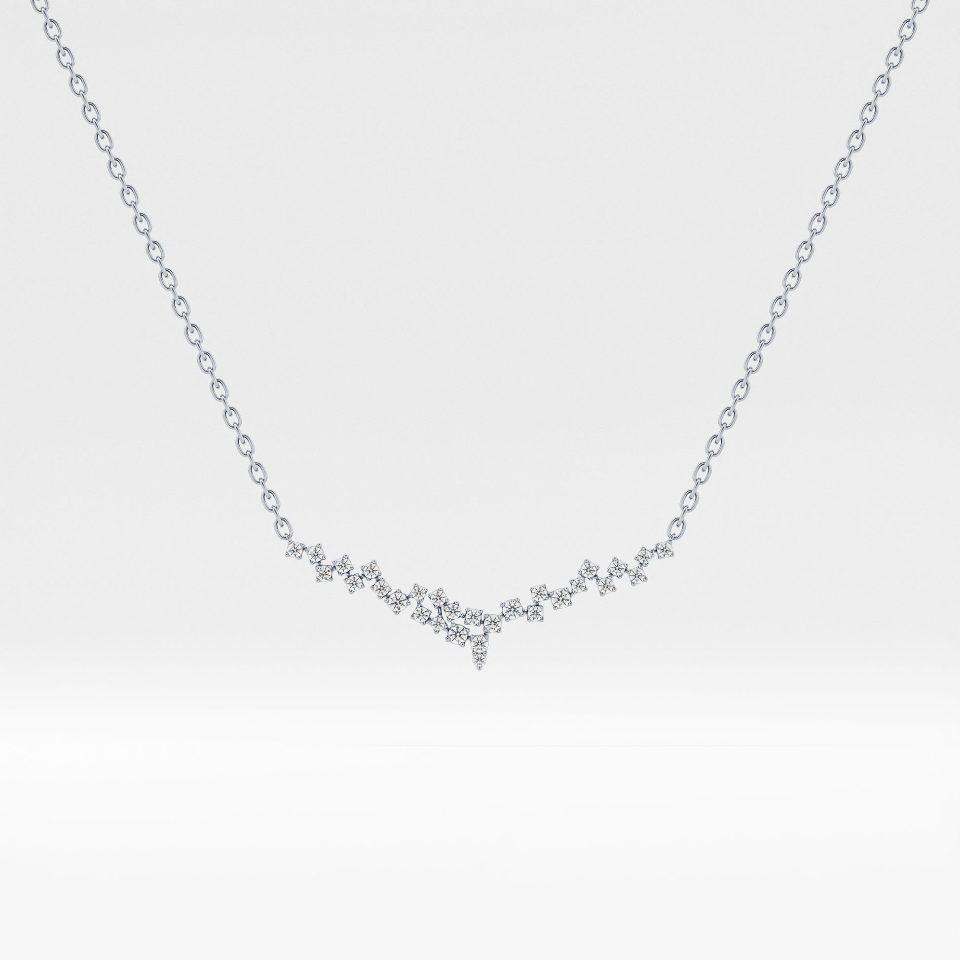 1.5 TCW Emerald Lab Grown Diamond Bezel Necklace
