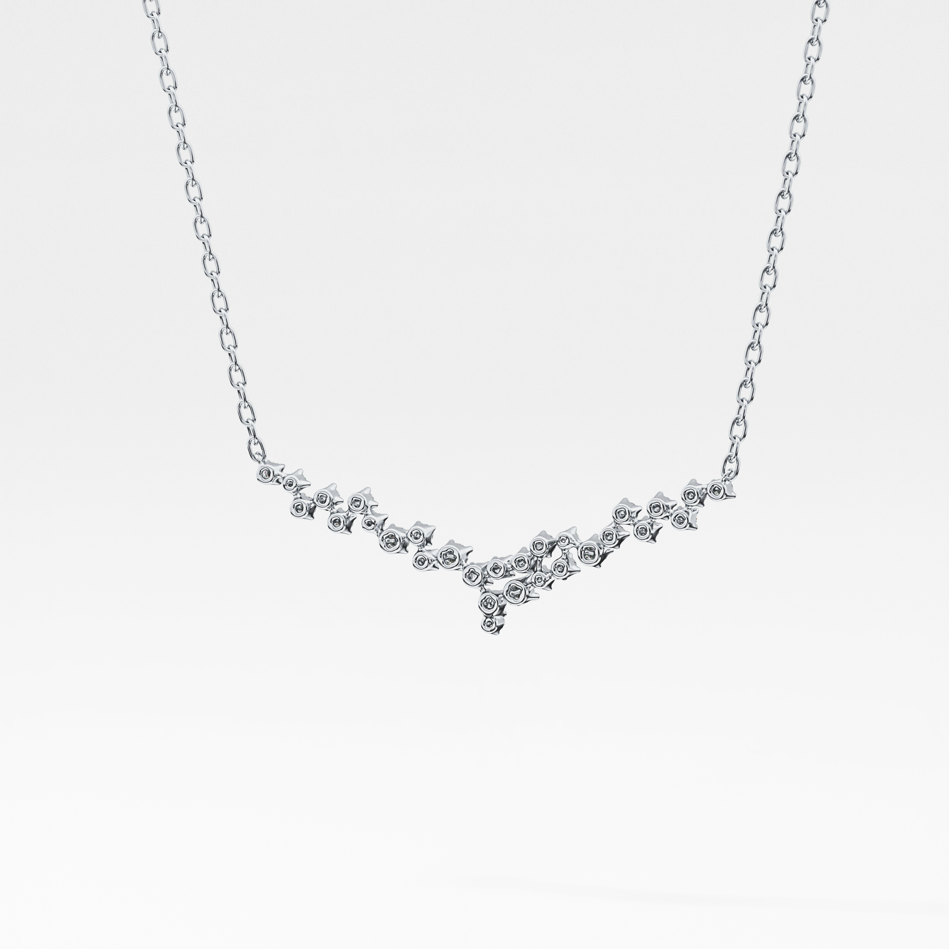 1.5 TCW Emerald Lab Grown Diamond Bezel Necklace