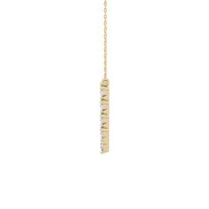 1.5 TCW Emerald Lab Grown Diamond Bezel Necklace