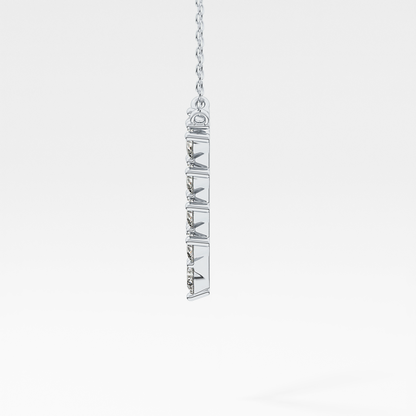 1.5 TCW Emerald Lab Grown Diamond Bezel Necklace