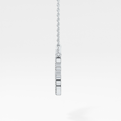 1.5 TCW Emerald Lab Grown Diamond Bezel Necklace